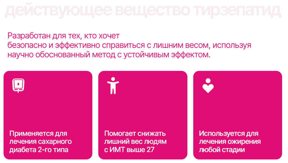 Тирзетта - действующее вещество